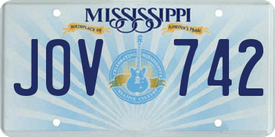 MS license plate JOV742