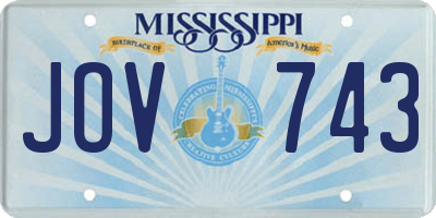 MS license plate JOV743