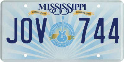 MS license plate JOV744