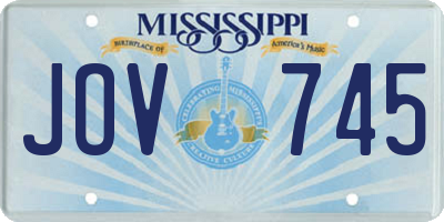 MS license plate JOV745