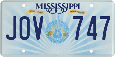 MS license plate JOV747