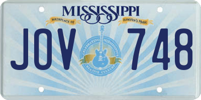 MS license plate JOV748