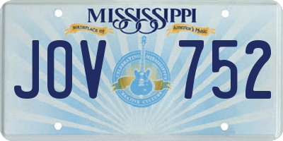 MS license plate JOV752