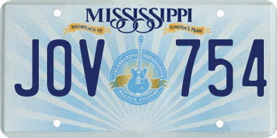 MS license plate JOV754