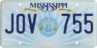 MS license plate JOV755