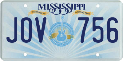 MS license plate JOV756