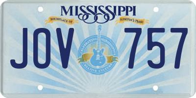 MS license plate JOV757