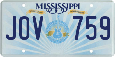 MS license plate JOV759