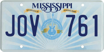 MS license plate JOV761