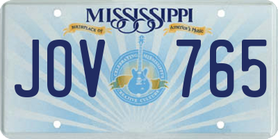 MS license plate JOV765