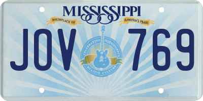 MS license plate JOV769