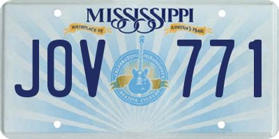 MS license plate JOV771