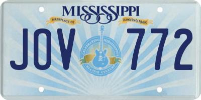 MS license plate JOV772