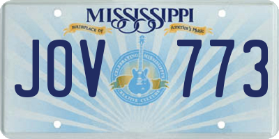 MS license plate JOV773