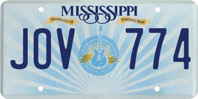 MS license plate JOV774