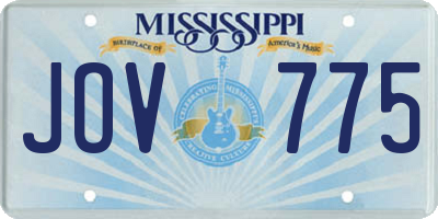 MS license plate JOV775