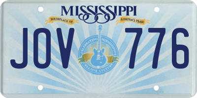 MS license plate JOV776