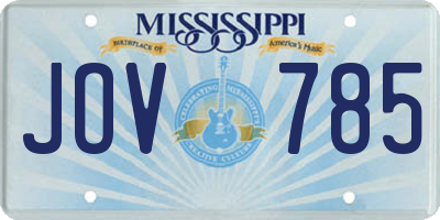 MS license plate JOV785