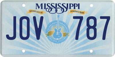 MS license plate JOV787