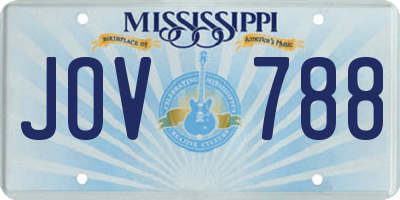 MS license plate JOV788