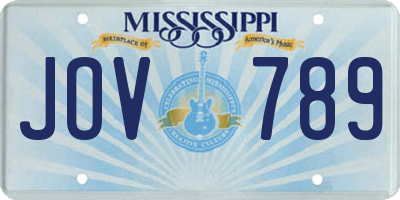 MS license plate JOV789