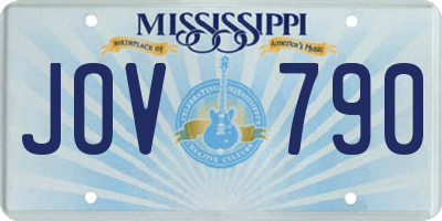 MS license plate JOV790