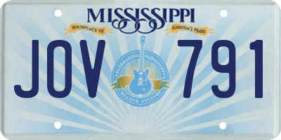 MS license plate JOV791
