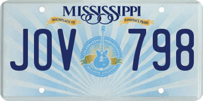 MS license plate JOV798