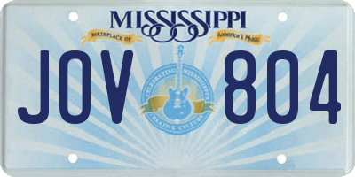 MS license plate JOV804
