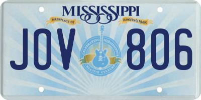 MS license plate JOV806