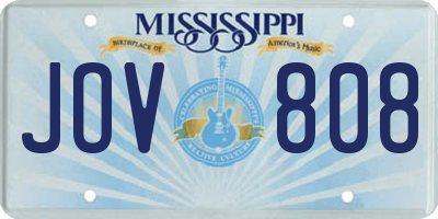 MS license plate JOV808