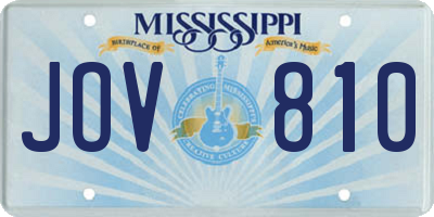 MS license plate JOV810
