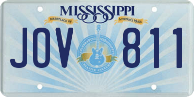 MS license plate JOV811