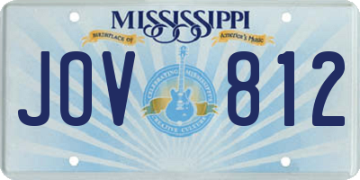 MS license plate JOV812