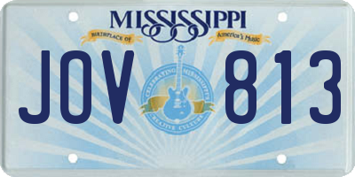 MS license plate JOV813