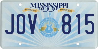 MS license plate JOV815