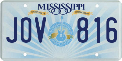 MS license plate JOV816