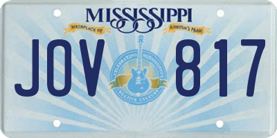 MS license plate JOV817