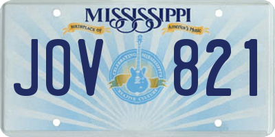 MS license plate JOV821