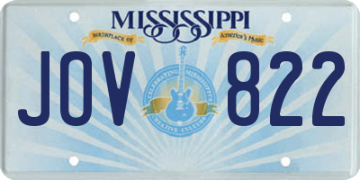 MS license plate JOV822