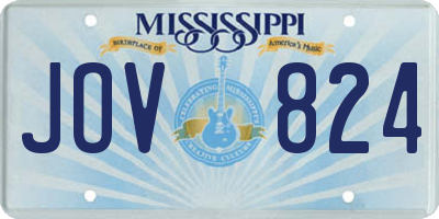MS license plate JOV824