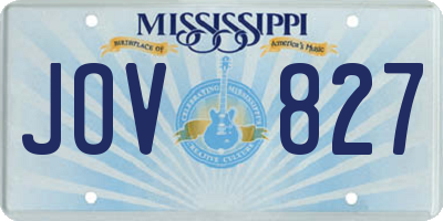 MS license plate JOV827