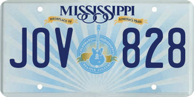 MS license plate JOV828
