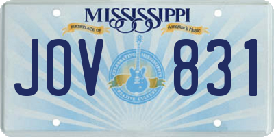 MS license plate JOV831