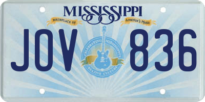 MS license plate JOV836