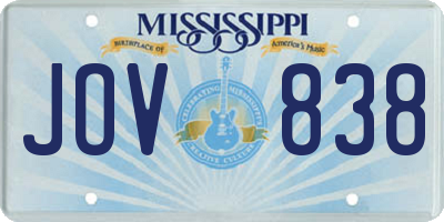 MS license plate JOV838