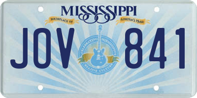 MS license plate JOV841