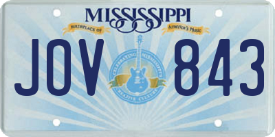 MS license plate JOV843