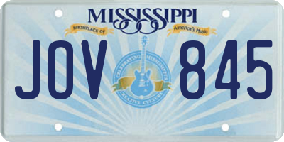 MS license plate JOV845