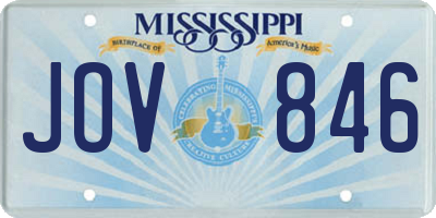 MS license plate JOV846